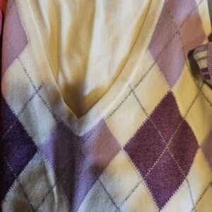 Purple Argyle Women's Sweater